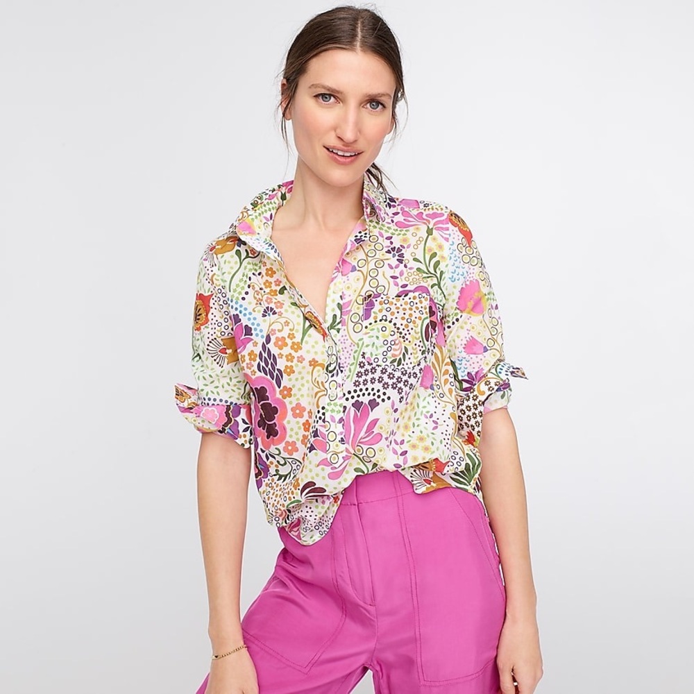 Jcrew Ratti retro floral shirt